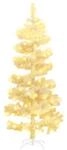vidaXL Spiral-Weihnachtsbaum mit St&auml;nder und LEDs Wei&szlig; 150 cm PVC