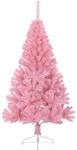 vidaXL K&uuml;nstlicher Halb-Weihnachtsbaum mit St&auml;nder Rosa 120 cm PVC
