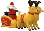vidaXL Aufblasbarer Weihnachtsmann mit Rentieren LED 130 cm 345330