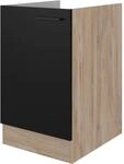 Flex-Well Exclusiv K&uuml;chen-Sp&uuml;lenunterschrank Capri 50cm Schwarz Matt-Endgrain...