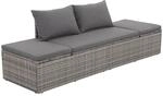 vidaXL Gartenbett Grau 195&times;60 cm Poly Rattan 43955