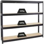 PROREGAL Schwerlastregal Dino HxBxT 180 x 200 x 45 cm Fachlast 500 kg Schwarz