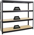 PROREGAL Schwerlastregal Dino HxBxT 180 x 180 x 60 cm Fachlast 500 kg Schwarz