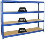 PROREGAL Schwerlastregal Dino HxBxT 180 x 240 x 60 cm Fachlast 450 kg Blau