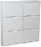 ebuy24 Pisa Schuhschrank mit 6 Klappen in Metall Weiẞ