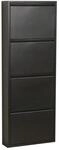 ebuy24 Pisa Schuhschrank mit 4 Klappen in Metall Schwarz