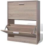 vidaXL Schuhschrank Holz in Eichen-Optik mit 2 Schuhkippern 241243