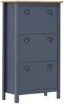 vidaXL Schuhschrank Hill Grau 72x35x124 cm Massivholz Kiefer 289005