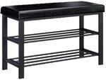 Relaxdays Schuhbank Metall Schwarz Gepolstert 49 cm x 81 cm x 31 cm, 7,2 kg
