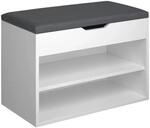 Tectake Schuhbank Jasmina F&uuml;r 6 Paar Schuhe Mit Sitzpolster 60 x 30 x 43 50 cm