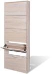 vidaXL Schuhschrank mit 5 Schuhkippern Holz Eichen-Optik 241241