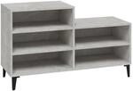 vidaXL Schuhregal Betongrau 102x36x60 cm Holzwerkstoff 819736