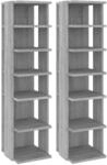 vidaXL Schuhregale 2 Stk Grau Sonoma 27,5x27x102 cm Holzwerkstoff 815975