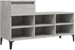 vidaXL Schuhregal Betongrau 102x36x60 cm Holzwerkstoff 821216