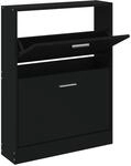 vidaXL Schuhschrank Schwarz 59x17x81 cm Holzwerkstoff 342536