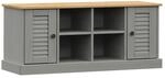 vidaXL Schuhbank VIGO Grau 106x35x40 cm Massivholz Kiefer