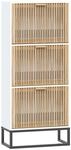 vidaXL Schuhschrank Wei&szlig; 52x25x120 cm Holzwerkstoff 352127