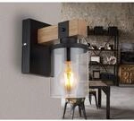 Globo Wandlampe 1-flammig Schwarz matt-Rauchfarben 100 x 225 mm