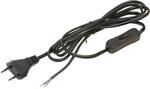 Zuleitung mit Schalter und Euro-Stecker Schwarz 2 m