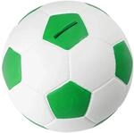 HMF 4790-01 Spardose Fu&szlig;ball Lederoptik 15 cm Durchmesser Gr&uuml;n Wei&szlig;
