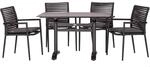Acamp Set 4x Stapelsessel New Jersey 1x Tisch Acaplan Anthrazit