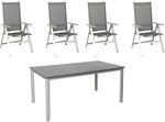 Acamp Set 4x Klappsessel Urban 1x Tisch Acaplan Loft 160x90 cm Platin-Schiefer