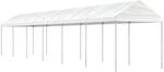 vidaXL Pavillon mit Dach Wei&szlig; 13,38x2,28x2,69 m Polyethylen 3155506