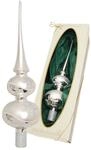 Krebs Glas Lauscha Weihnachtsbaumspitze Schneeflocke Silber 1-tlg. 33cm