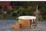 Finntherm Holz Badefass Stockholm Thermoholz &Oslash; 180 cm VA-Ofen 30 kW Creme