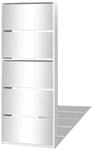 vidaXL Schuhschrank mit 5 F&auml;chern Spiegel Wei&szlig; 63x17x169,5 cm 273938