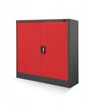 Jan Nowak Metallschrank Klein BEATA 93 x 90 x 40 cm Anthrazit-Rot