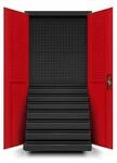 Jan Nowak Werkzeugschrank Werkstattschrank DAREK 185 x 92 x 50 cm Anthrazit-Rot