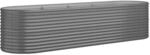 vidaXL Hochbeet Pulverbeschichteter Stahl 296x80x68 cm Grau 1094673