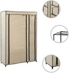 vidaXL Faltschrank Creme 110x45x175 cm Stoff