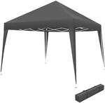 Tectake Pavillon Linosa 3 x 3 M Faltbar und Wasserabweisend 300 x 300 x 255 cm Grau