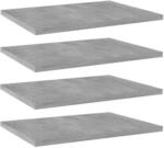 vidaXL B&uuml;cherregal-Bretter 4 Stk Betongrau 40x30x1,5 cm Holzwerkstoff 805162