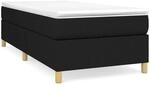 vidaXL Boxspringbett Schwarz 90x200 cm Stoff1394659