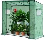 WOLTU Foliengew&auml;chshaus PE Halbtransparent 200x77x146/169 cm Gr&uuml;n