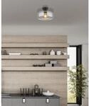 Globo Deckenleuchte 1-flammig Schwarz matt-Rauchfarben 280 x 205 mm