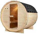 Artsauna Fasssauna Spitzbergen 180 cm f&uuml;r 4 Personen mit 6 kW Saunaofen