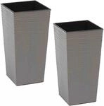 Siena GardenPflanzgef&auml;&szlig; - Set 2 teilig Eco Nizza Grau 30x30x57 cm