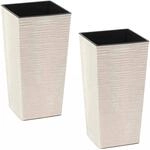 Siena GardenPflanzgef&auml;&szlig; - Set 2 teilig Eco Nizza Wei&szlig; 30x30x57 cm
