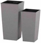 Siena GardenPflanzgef&auml;&szlig; - Set 2 teilig Eco Nizza Grau 30x30x57 cm