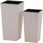 Siena GardenPflanzgef&auml;&szlig; - Set 2 teilig Eco Nizza Wei&szlig; 30x30x57 cm
