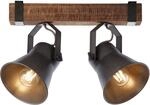 Brilliant Wand Spot Decca 2-flammig Schwarz und Holz