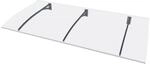 Gutta Vordach PT Secco Edelstahloptik Klar 22 cm x 200 cm x 90 cm