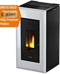 Freepoint Pelletofen Vega Stahl Wei&szlig; 10,5 kW mit Automatik