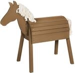 roba Spiel- & Voltigierpferd Sheddie in Teakfarbenem Massivholz mit R&uuml;ckeh&ouml;he 70 cm