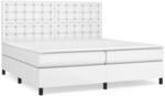 vidaXL Boxspringbett mit Matratze Wei&szlig; 200x200 cm Kunstleder 3142864