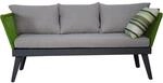 Jet-Line Garten Sofa Cuba in Grau-Anthrazit mit Seilwicklung in Gr&uuml;n
